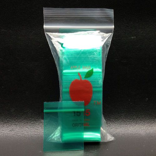 100 Ziplock Bags Green Apple 1 1/2 x 1 1/2 Jewelry Bag 1515