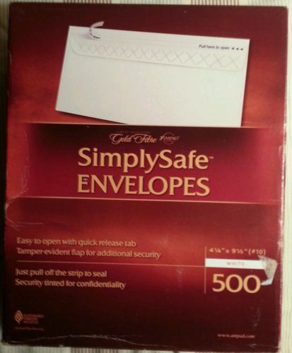 Ampad Gold Fibre SimplySafe Business Envelopes, Self-Adhesive, White, 500/Box