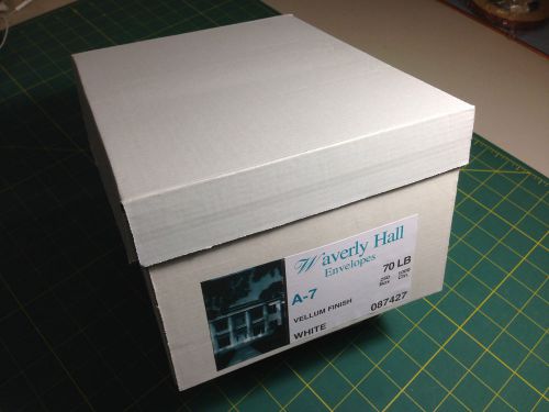 1 box, 250 pcs, White A7 Envelopes Waverly Hall 087427, vellum finish 70lb
