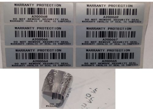 50 x silver warranty void stickers 45mm x 20mm tamper proof security seal labels for sale