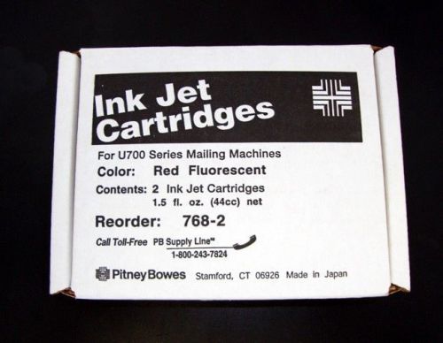 Genuine Pitney Bowes 768-2 Red Fluorescent Ink Cartridge Set for U700 Galaxy