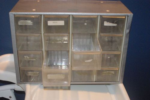 Vintage metal Akro-mils 16 drawer small parts storage organizer