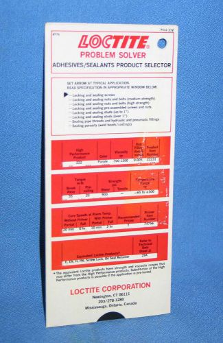Vintage LOCTITE Problem Solver Adhesives/Sealants Product Selector #776