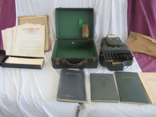 Vintgae Antique Stenotype Stenograph / Case  Original Owner Certificate &amp; Extra