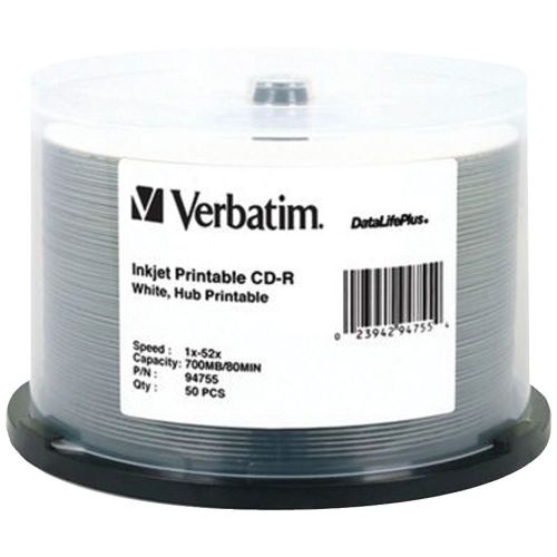 BRAND NEW - Verbatim 94755 700mb 80-minute 52x Datalifeplus Cd-rs, 50-ct Spi