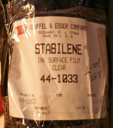 KEUFFEL ESSER STABILENE INK SURFACE FILM CLEAR. 42&#034;X50YDS. 3 MIL. 44-1033.
