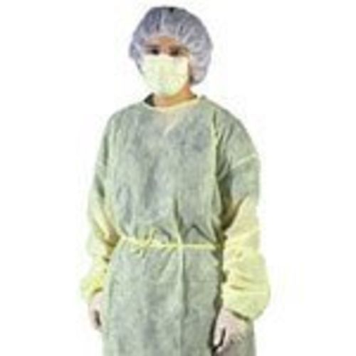Isolation Gown with Elastic Wrists Color: Yellow Size: Universal Qty: 10 per Box