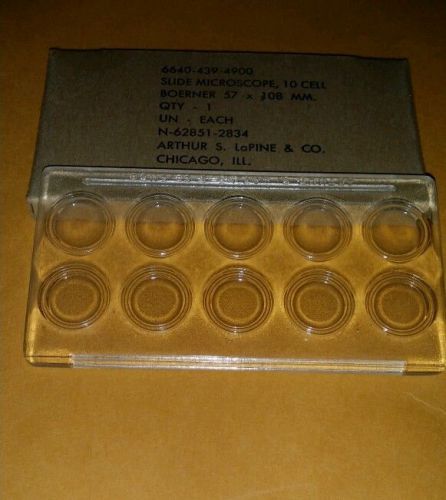 Boerner 10 Cell microscope slides for microfluculation test 57 mm x 108 mm