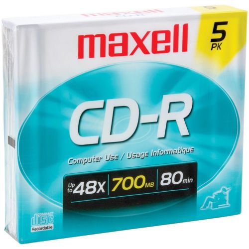 BRAND NEW - Maxell 623205/648205 700mb 80-minute Cd-rs (5 Pk; Slim Jewel Cases)