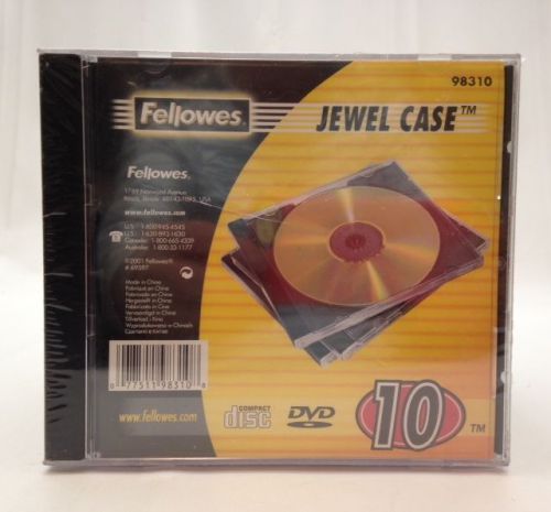Fellowes CD/DVD Jewel Cases 10 pack Sealed 98310 - Full Size