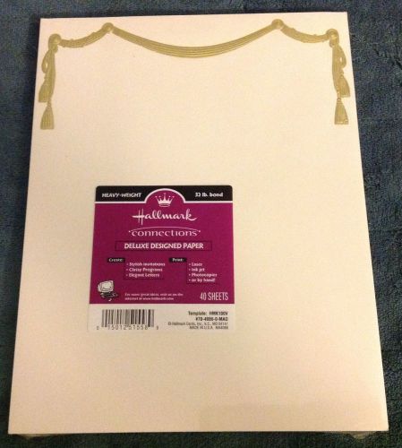 HALLMARK CONNECTIONS Deluxe Designed Paper 40 sheets 32 lb CLASSY, Letters, Inv