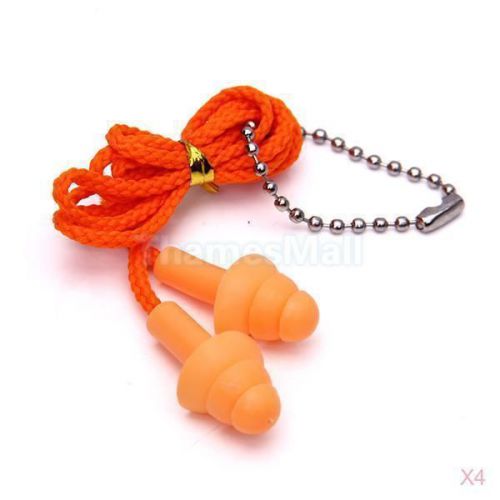 4x tree noise reduction hearing protection safety silicone soft ear plug w/ cord for sale