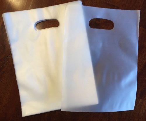 Lot 25 9x12 Translucent Shopping Bags 3 MIL Quality Heavy With Die Cut Handles