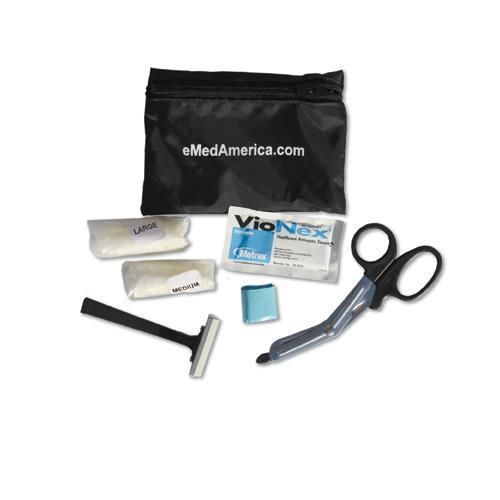 eMED Fast Response Kit. Includes CPR Mask, Safety Razor, Safety