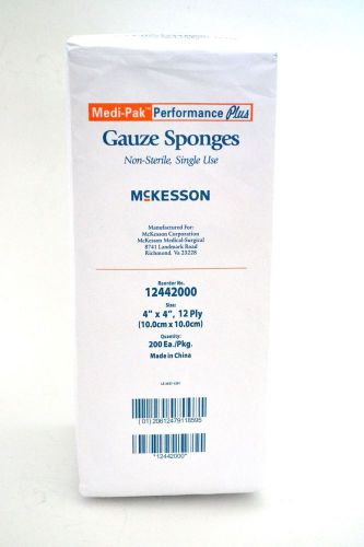 Gauze Sponges, 4&#034; x 4&#034; McKesson 200 Ea/Pkg Non Sterile