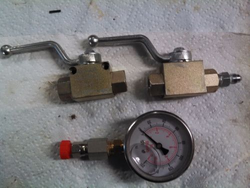 Hyd-air khb-npt 1/4 dn 06 2750 psi valves and a gage for sale