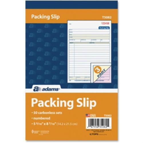 Adams Packing Slip Book - 3 Part Carbonles - 8.40&#034; X 5.50&#034; Sheet  (t5082)