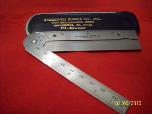 VINTAGE THE EXECUTIVE POCKET PAL RULER, PROTRACTER, S.S.  WITH ORIGINAL CASE
