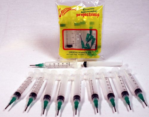 Precision applicator 5cc syringe w/14 gauge olive tip -glue, henna -10 pack for sale