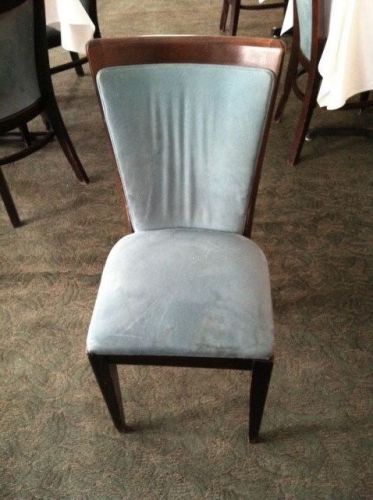 Restaurant chairs. Teal Velveteen. Dark wood. 70 chairs.