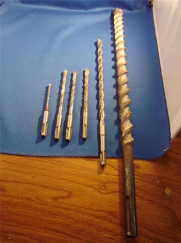 Lot of 6 SDS Hammer Drills H-90 1&#034;, 1/2&#034;, 3/8&#034; and Two 5/16&#034; Drills