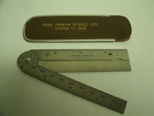 The executive pocket pal 8&#034; ruler irwin steel co canton 11, ohio 1950&#039;s for sale