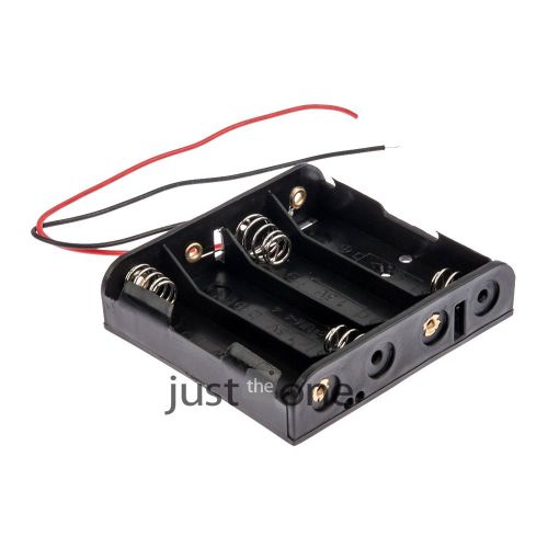 Plastic battery storage case box holder for 4 x aa 4xaa 2a 6.0v wire leads for sale