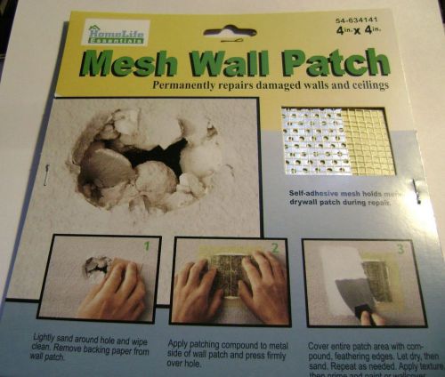 Mesh Wall Patch 4 x 4 Drywall Repair Self Adhesive Metal Plated Fix Hole Patch