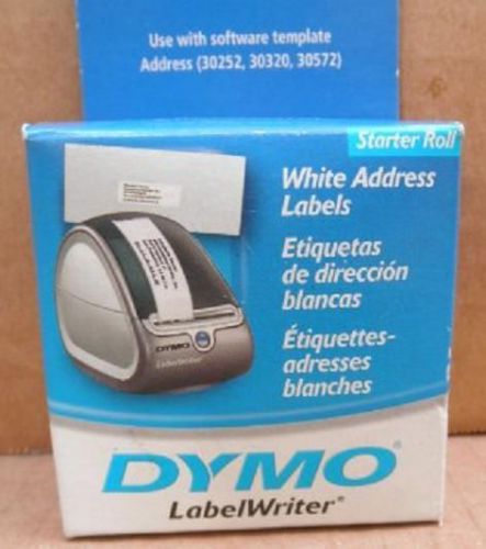 6 new dymo white address labels 3.5x1.125 starter rolls for sale