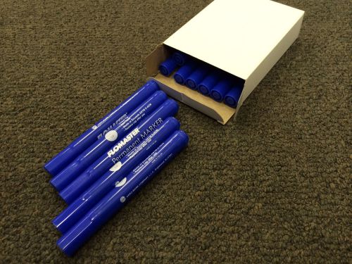 Arromark flomaster permanent markers, chisel tip, blue, dozen for sale