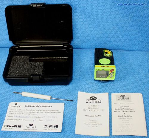AIM Safety S-450 Personal O2 Oxygen Gas Detector for Parts/Repair