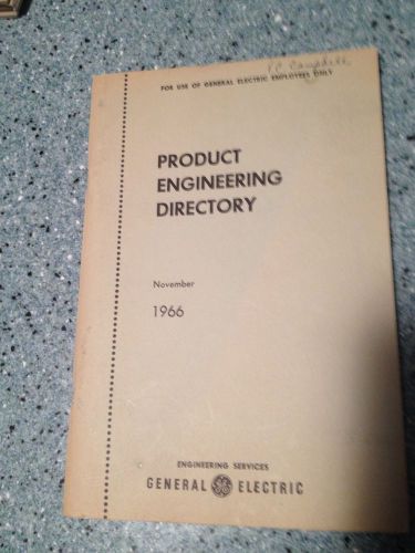 VINTAGE GE RESEARCH PRODUCT ENGINEERING DIRECTORY NOVEMBER 1966