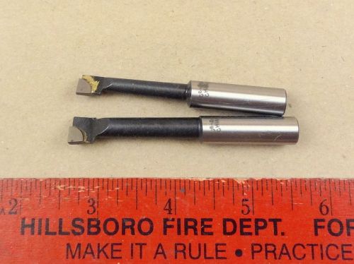 LOT OF 2 UNUSED CARBIDE TIP BORING BARS CUTTERS MACHINIST LATHE TOOLS 3/8&#034; DIAM