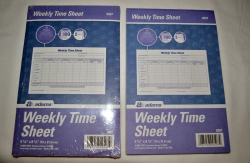 New In Package 300 Adams Weekly Time Sheets, #9507 Job Cost Payroll Accounting