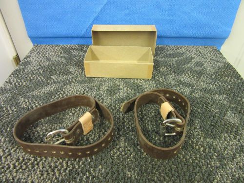 1 pair climber gaff strap calf poles pole tree leather 1&#034; wide 22&#034; long new for sale