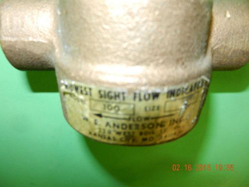 Midwest sight flow indicator 1/2&#034; size model 100 for sale