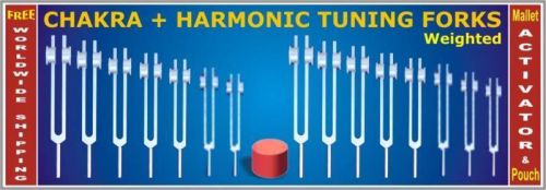 Weighted 7 chakra &amp; 8 harmonic healing 15 tuning forks hls ehs for sale