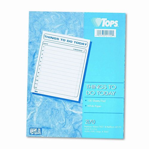 Tops Business Forms Things To Do Today Daily Agenda Pad, 100 Forms