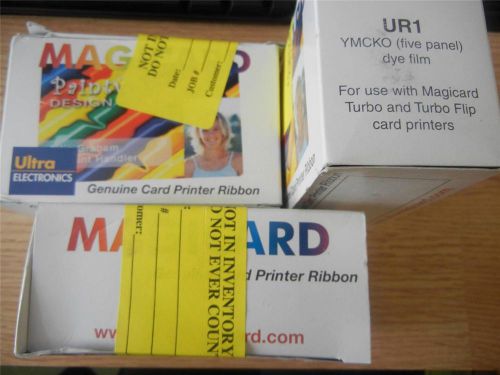 Lot of 3 Magicard UR1 YMCKO Color Card Printer Ribbon five panel dye film