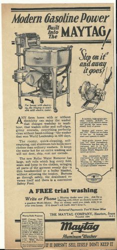 1928 Maytag Co. Newton Iowa Washer with Gasoline Engine ad