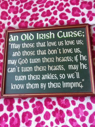 Old Irish Curse Bar Pub Sign. Bar Sign Man Cave