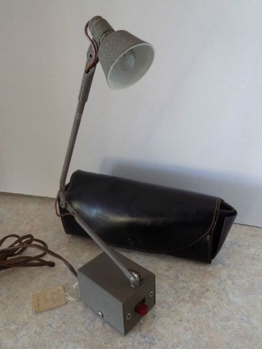 Vintage electric shop lamp/light with adjustable arm &amp; magnetic base w/case nice for sale