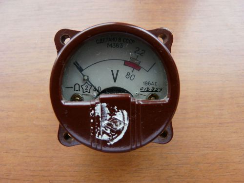 DC 0-80V Voltmeter Volt Voltage Meter 80V Military Bakelite Vintage Soviet USSR