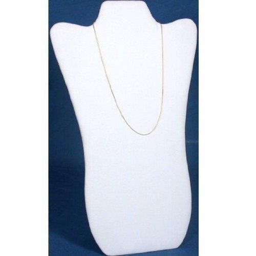 White Velvet Padded Necklace Pendant Bust Showcase Display 14 1/8&#034;