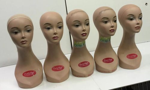Lot of 5 Lord &amp; Cliff Mannequin Heads for Retailing Display Wig Stand Hat Scarf