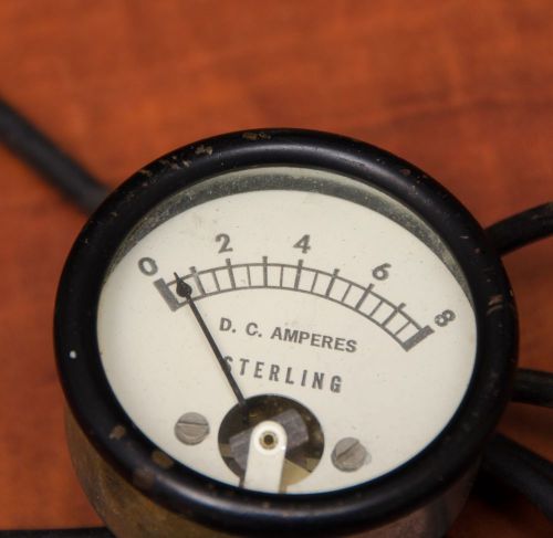 Vintage Sterling DC Ampere Meter STEAMPUNK Gauges Retro