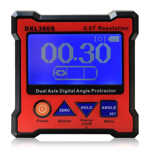 Digital LCD Dual Axis Angle Protractor Inclinometer Level Gauge 5 Magnetic Base