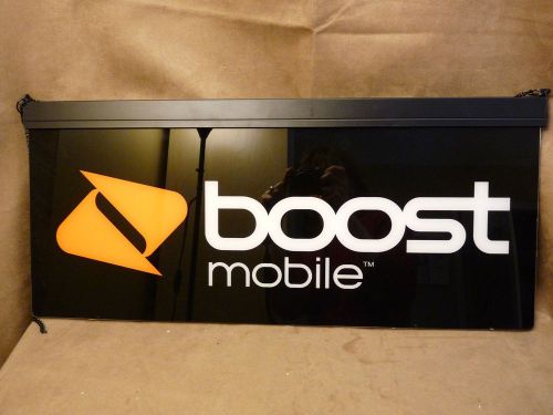 BOOST MOBILE Lighted Window Sign Slim Profile 26.5&#034; x 11.5&#034; x 1&#034; Phone Cellular