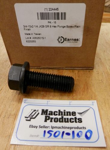 Hex head 3/4-10 x 2-1/4, grade 8, flanged - lot of 18 bolts for sale