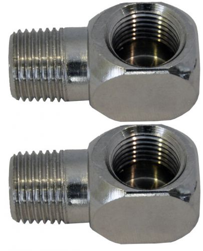 2 Pack - 90 Degree Nickel Plated Brass 1/8 NPT Elbows